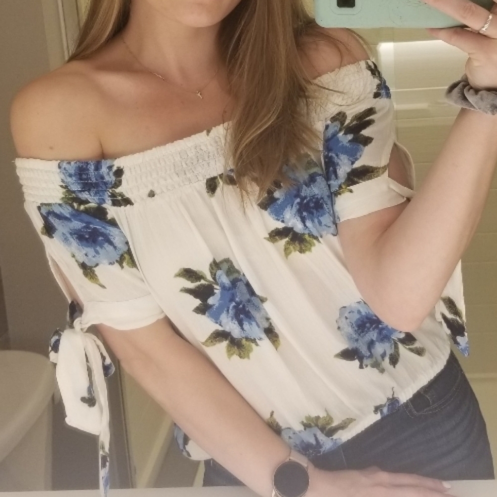 Floral off the shoulder top